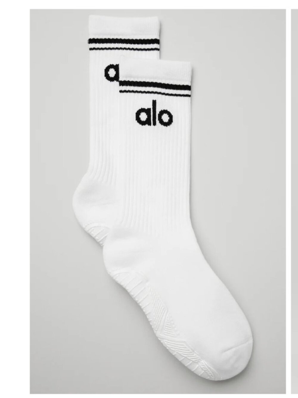 ALO Yoga Women's Throwback Barre Sock White/Black | Size M/L (8-11) | Brand New